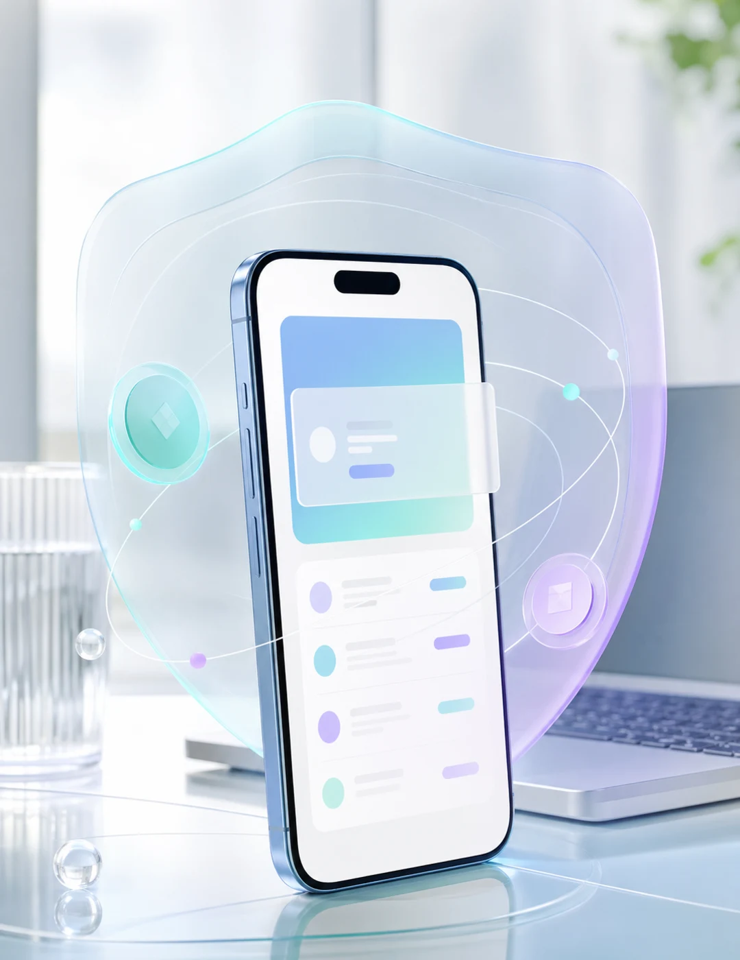 A smartphone wallet protected by a translucent privacy layer